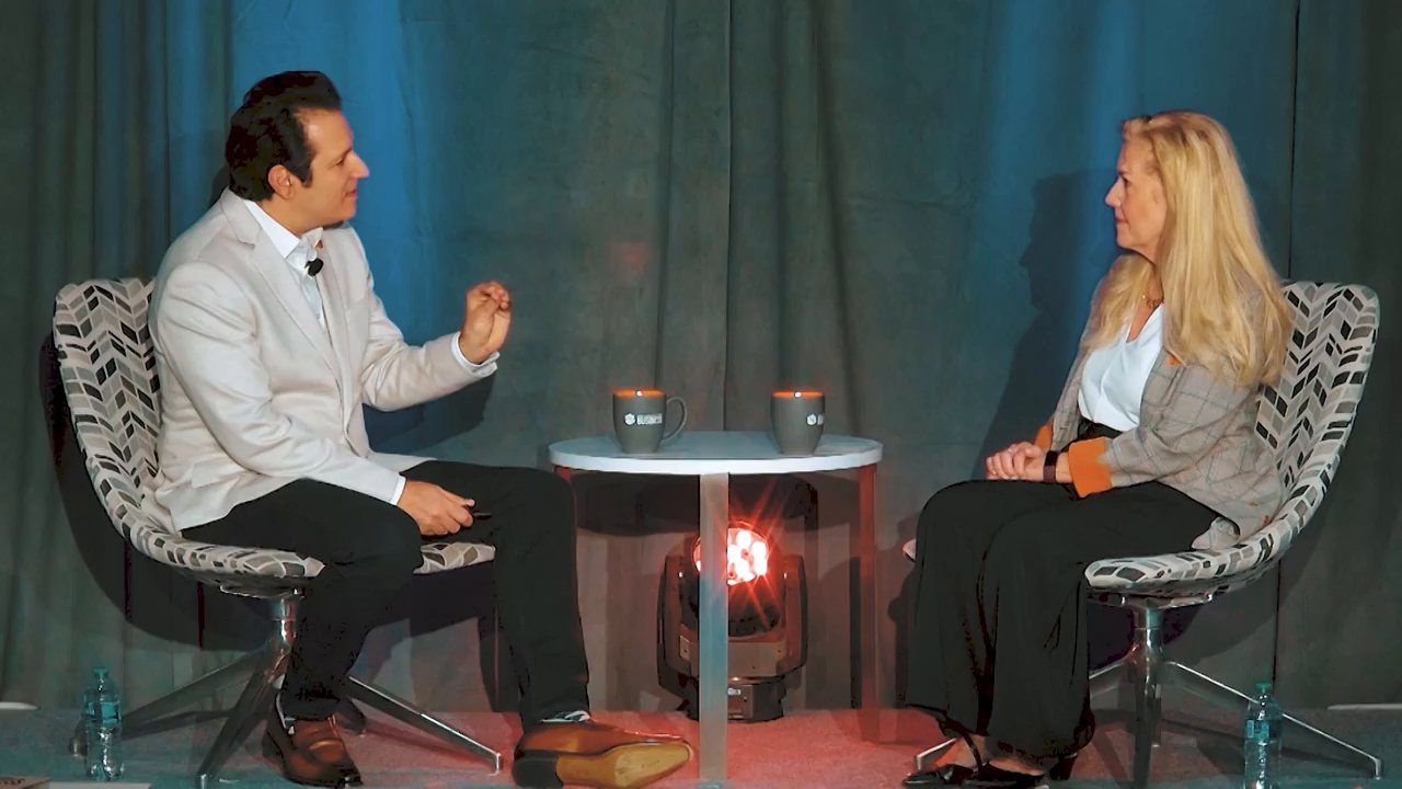 Glenn Llopis in a fireside conversation with Dean Wendy York at Clemson University, 2022