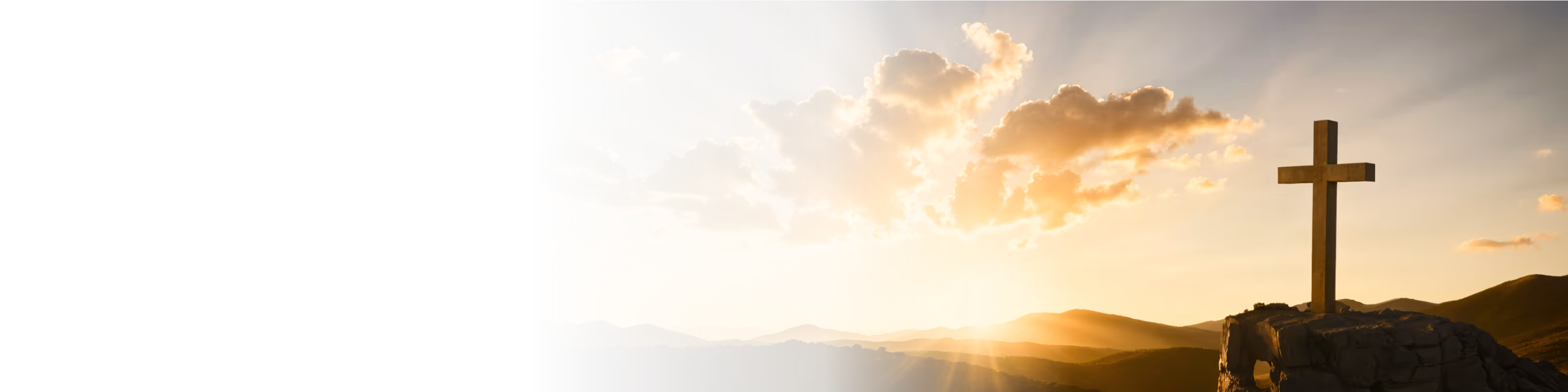Sunrise cross atop a serene hilltop, symbolizing faith, spirituality, and devotion to Jesus.