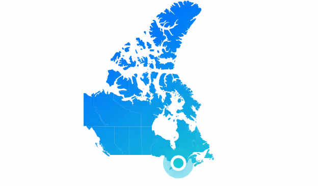 Map of Canada with Headquarters Pinned