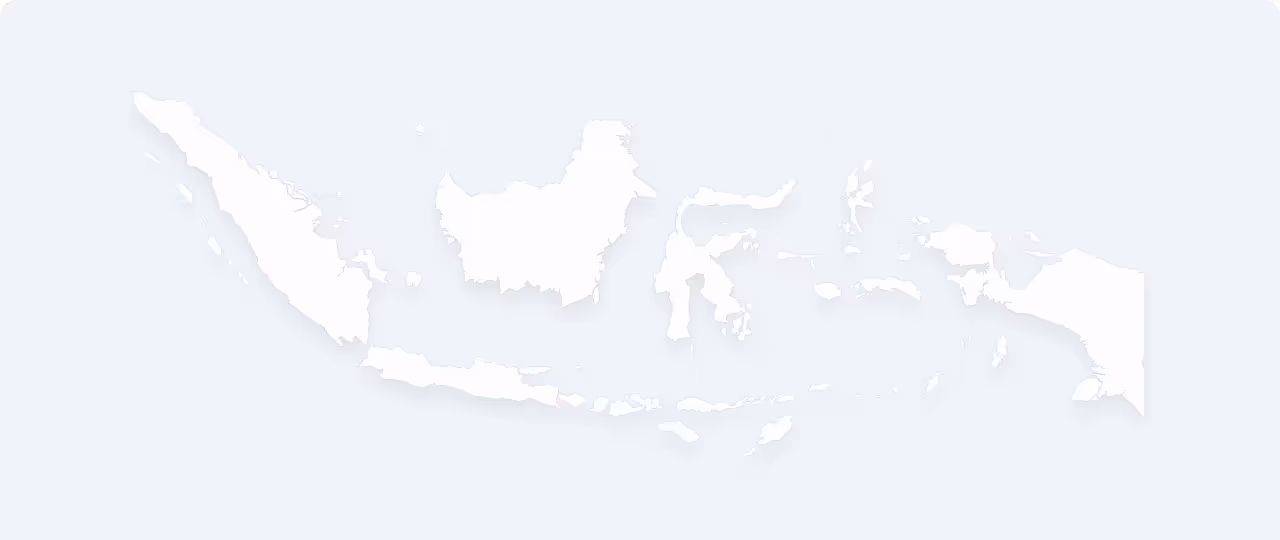 Map outline of the Indonesian archipelago on a light background.