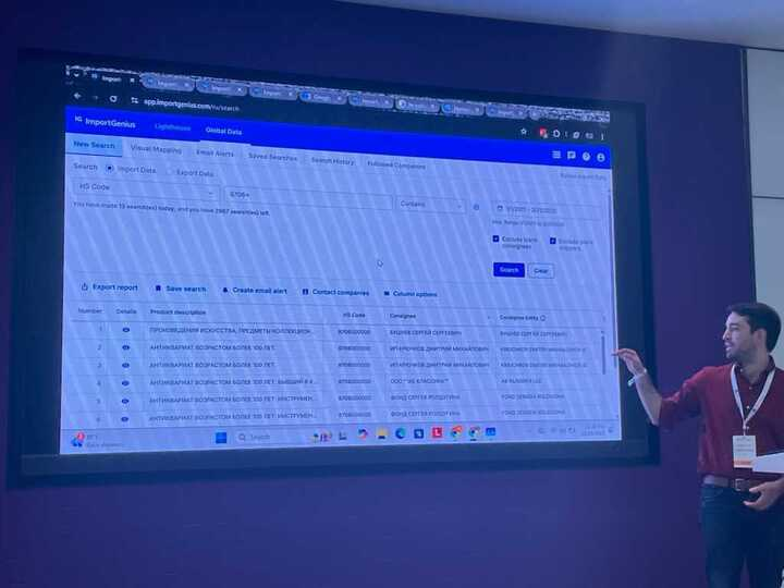 ImportGenius Director of Research William George speaks in Kuala Lumpur