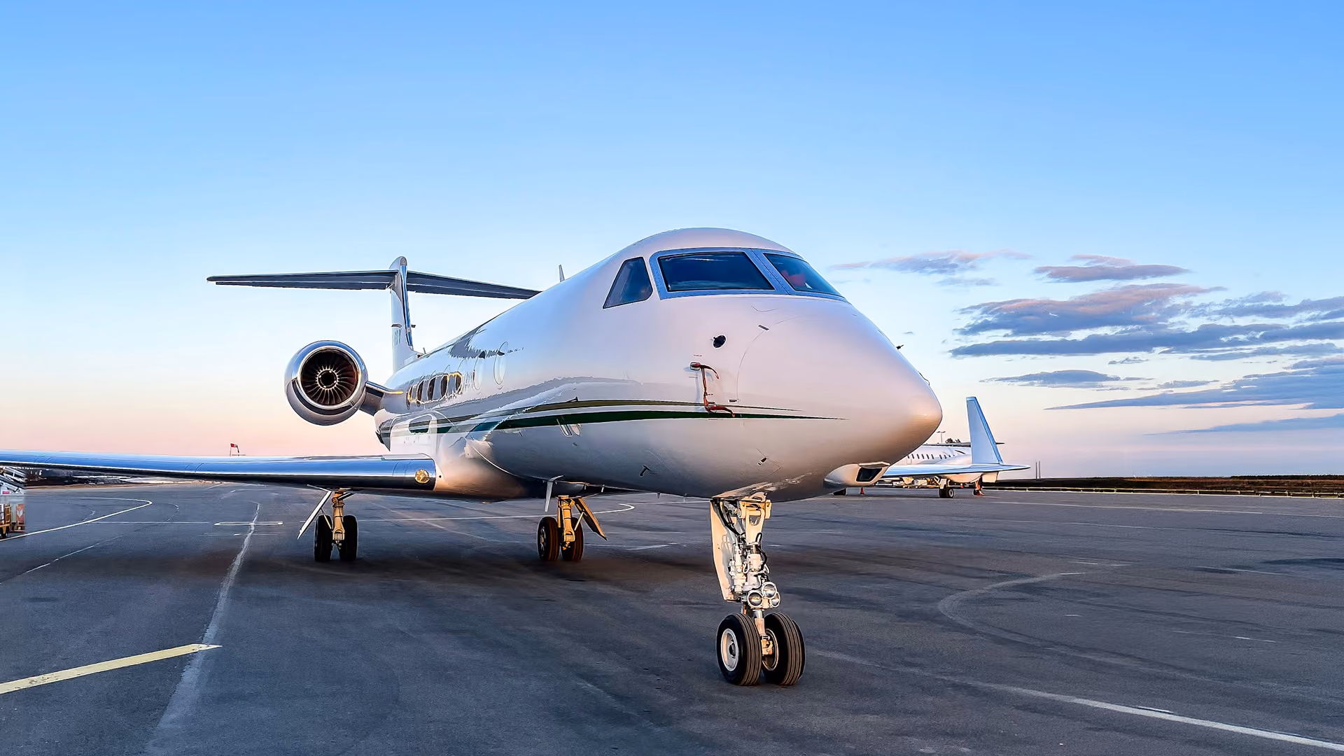 private jet on a runway