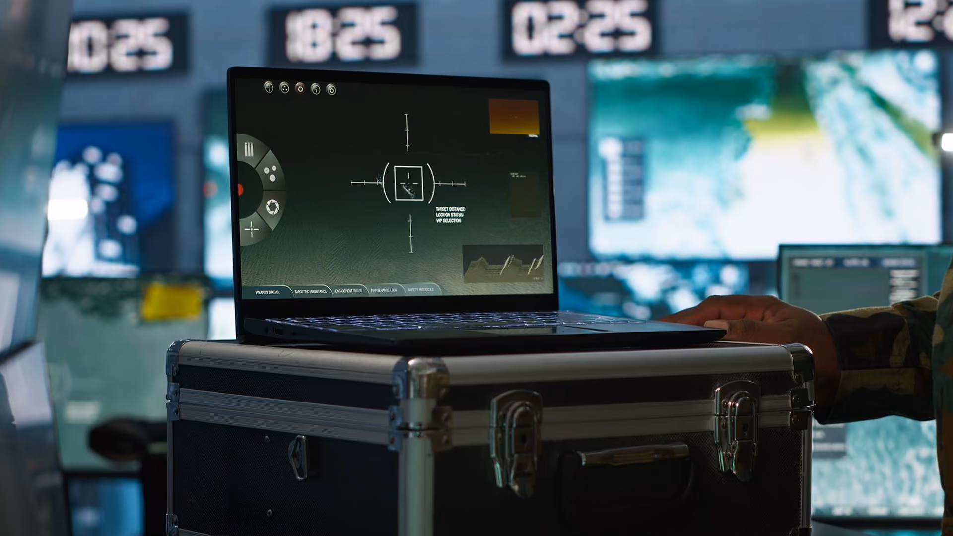 laptop with drone navigating software on display