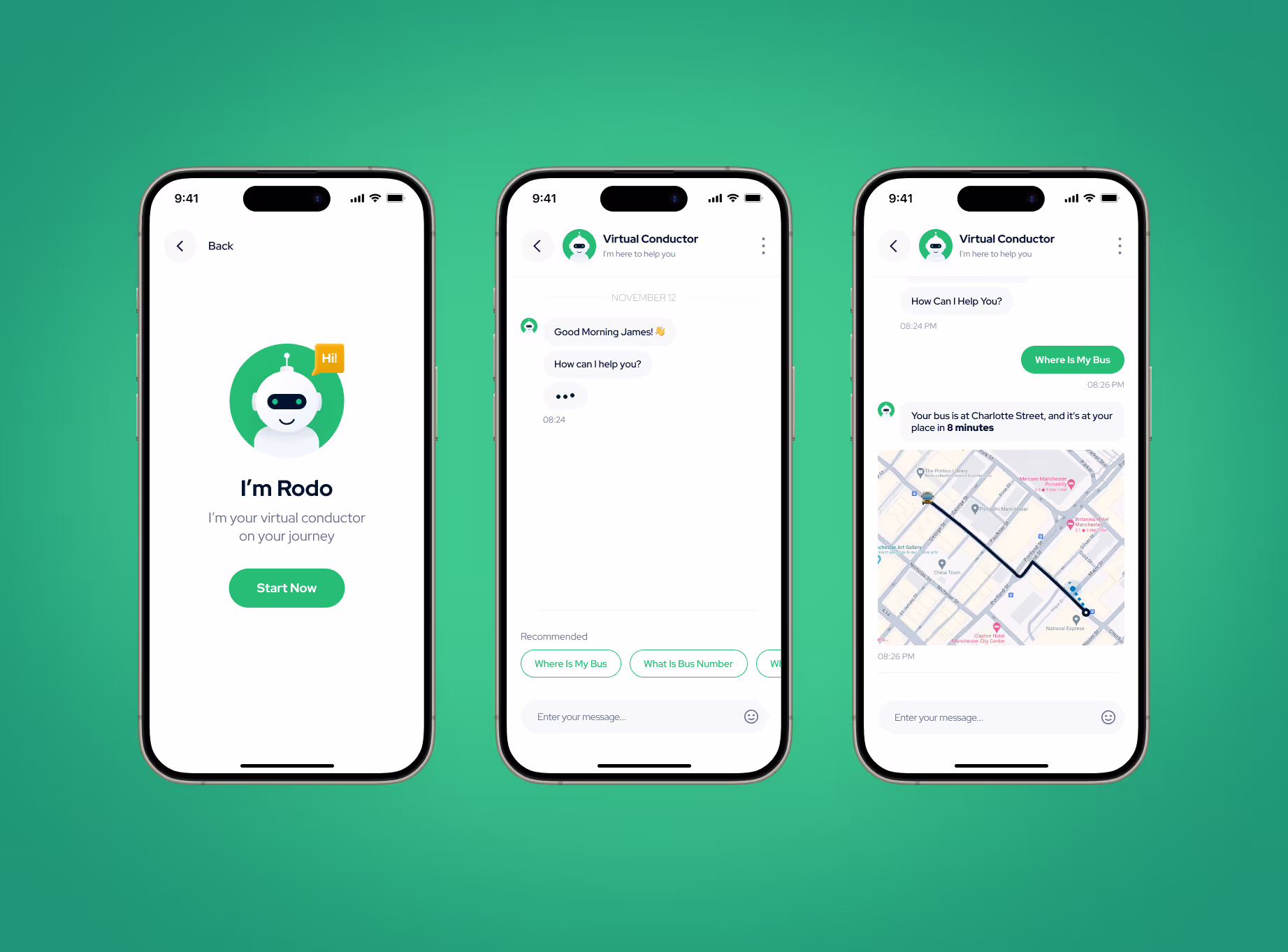 chatbot application showcase design
