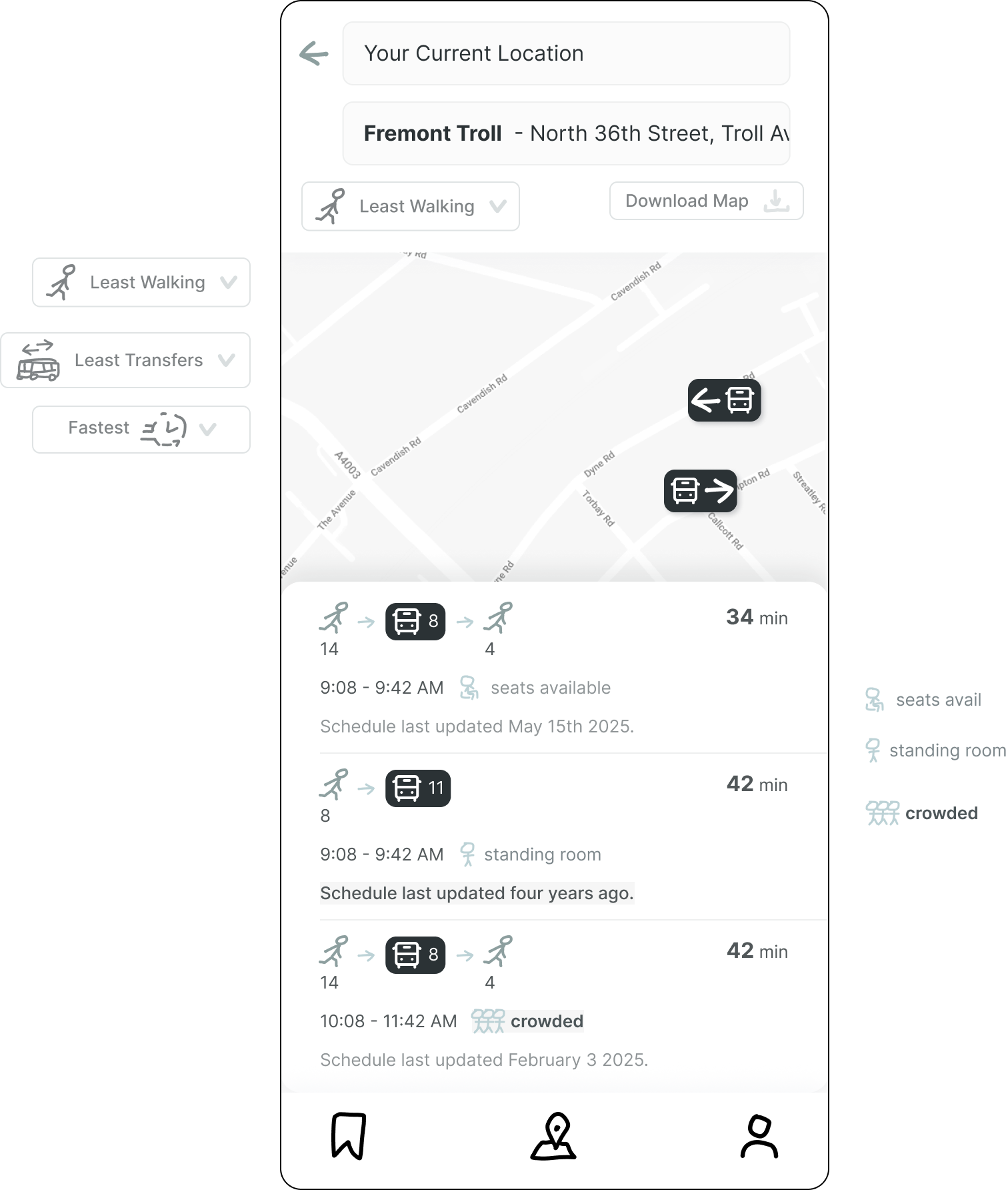 An iPhone wireframe depicting