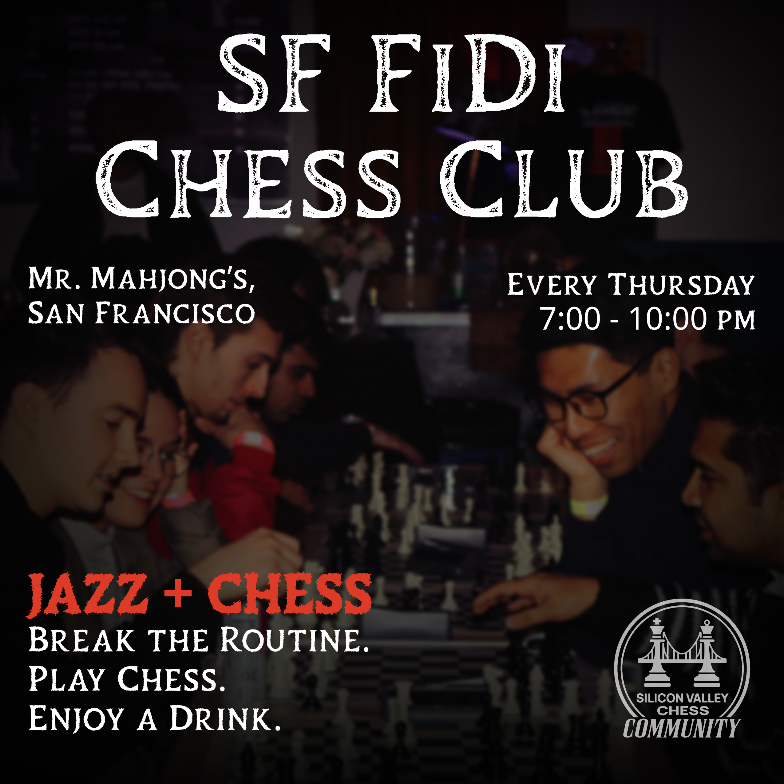 Casual Chess Night in San Francisco Marina. Every Wednesday. All levels