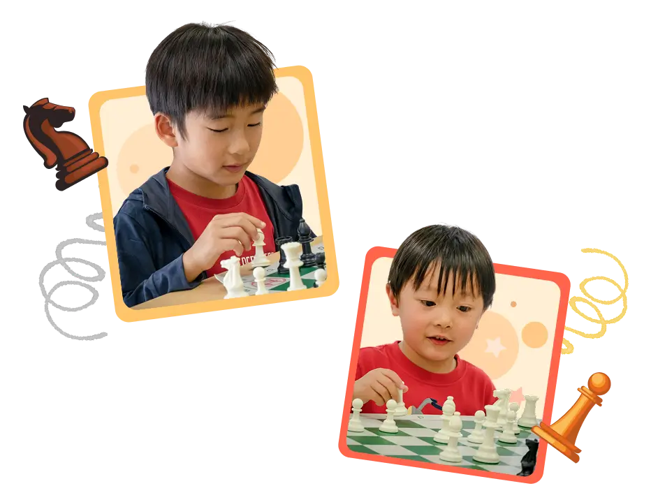 Two young boys focus intently on their chess matches, developing essential life skills as they play chess.