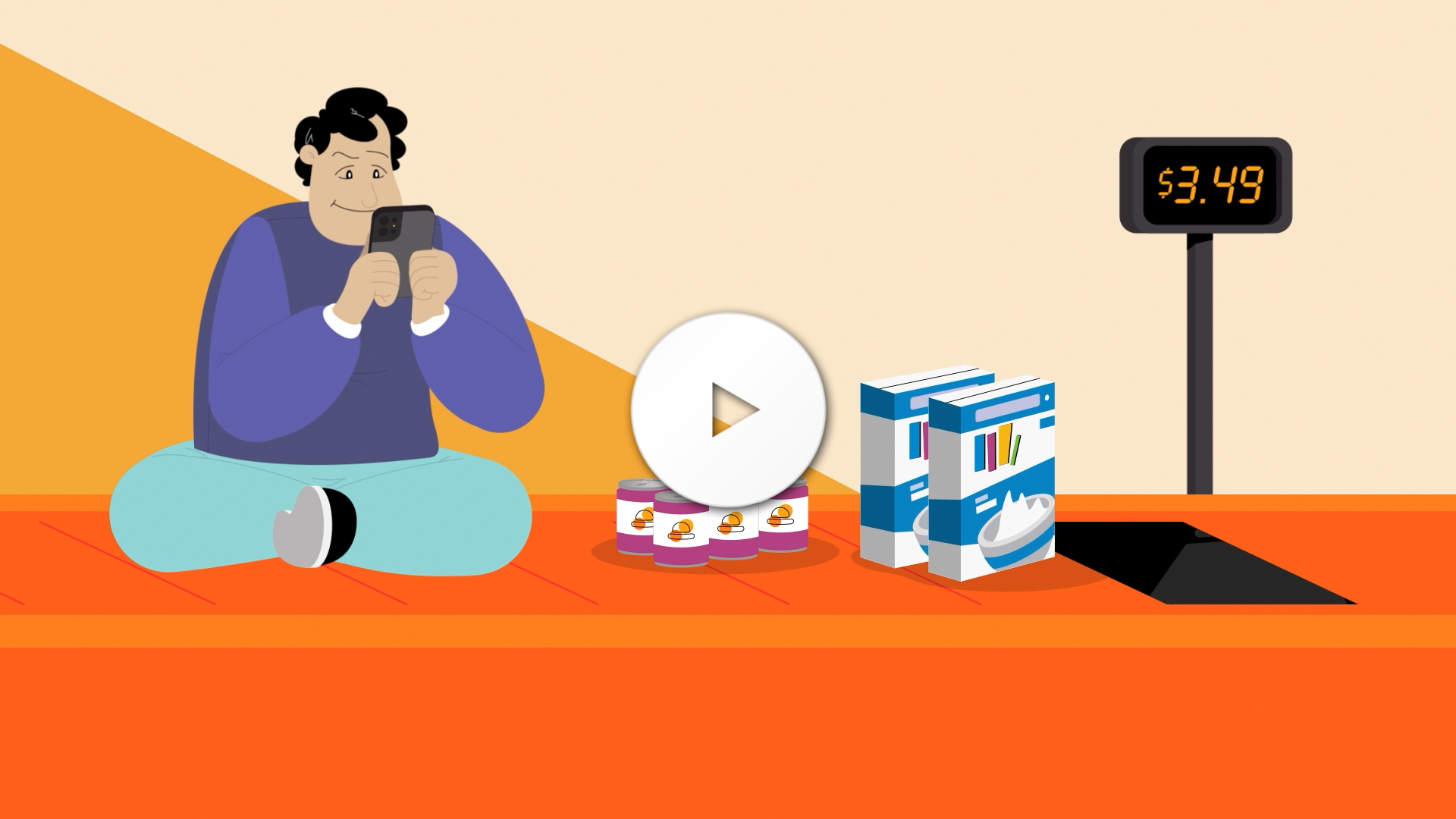 A still from a video including brand characters for STCU.