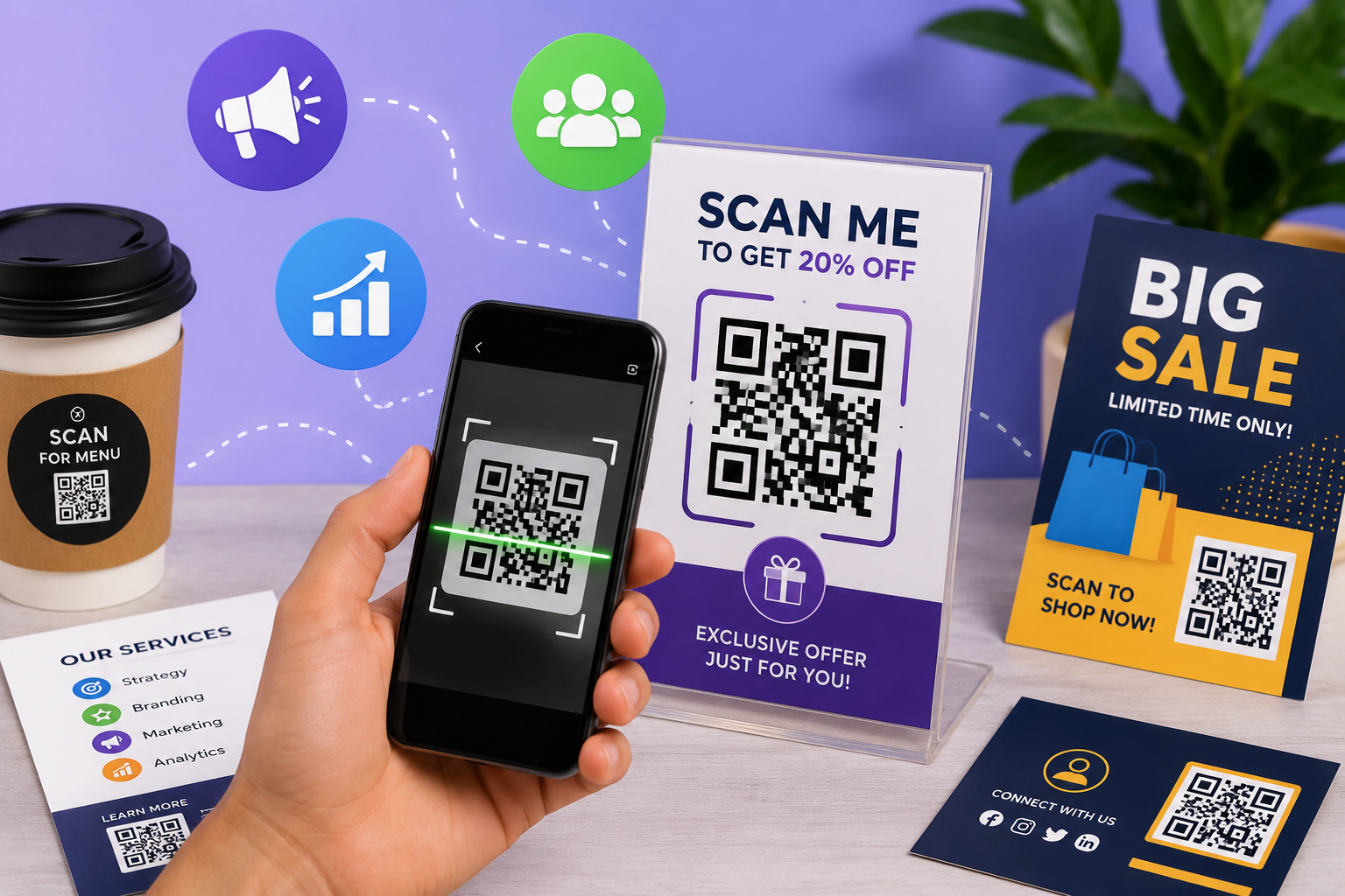 Multiple overlapping QR codes pattern