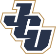 Interlocking dark blue letters JD with white and gold outline logo.