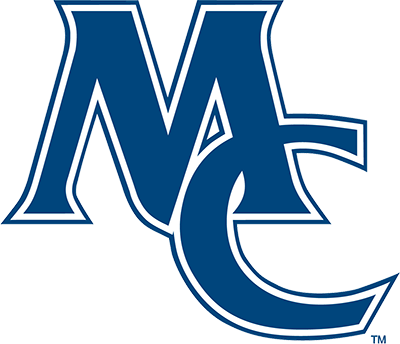 Marietta College logo with stylized interlocking letters M and C in blue and white.