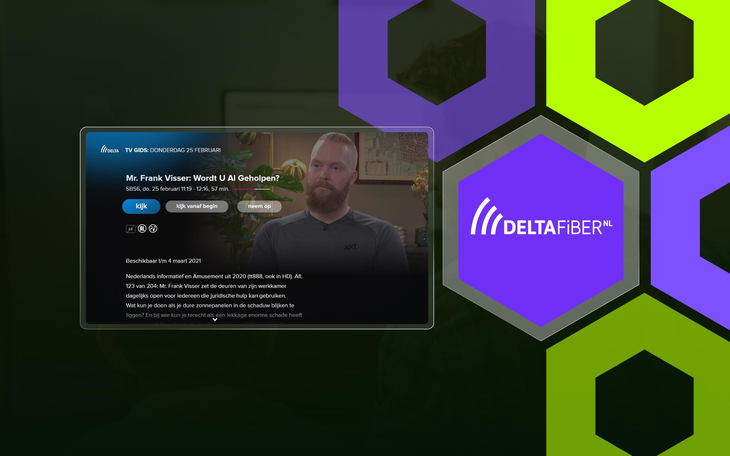 Screen capture example of Delta Fiber's streaming platform