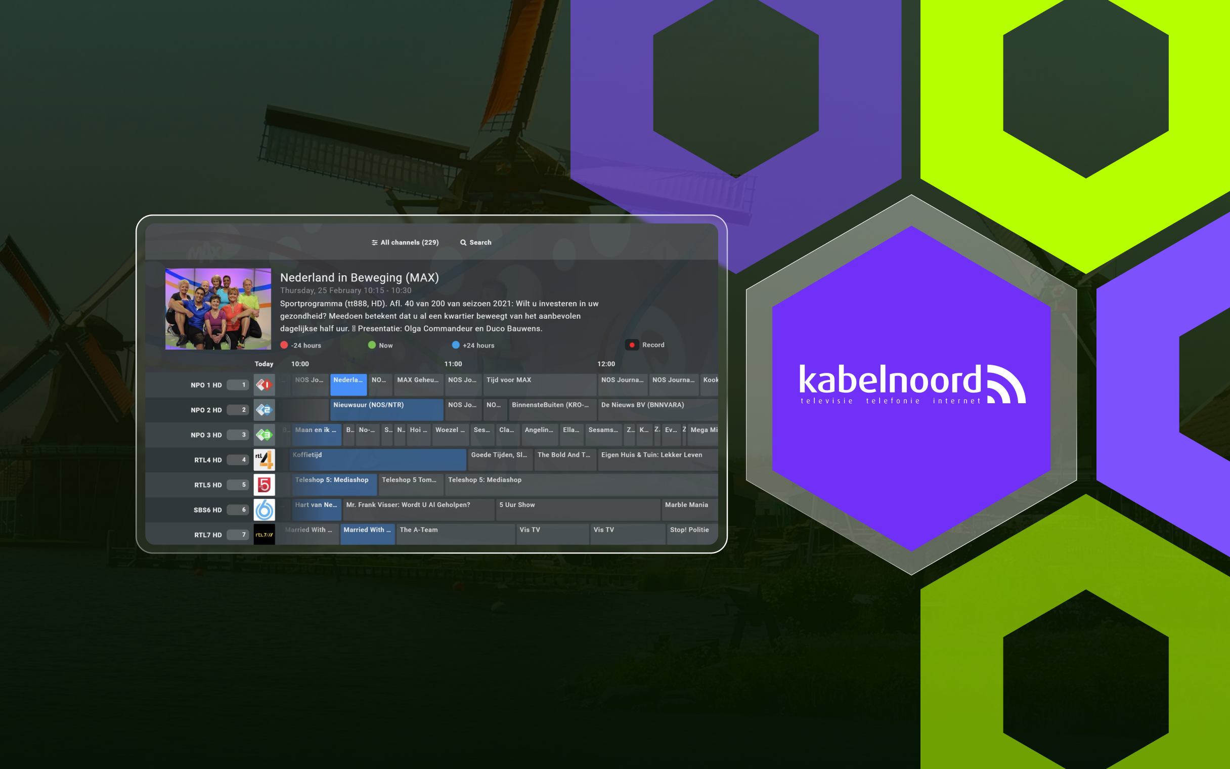 Screen capture example of Kabelnoord's streaming platform