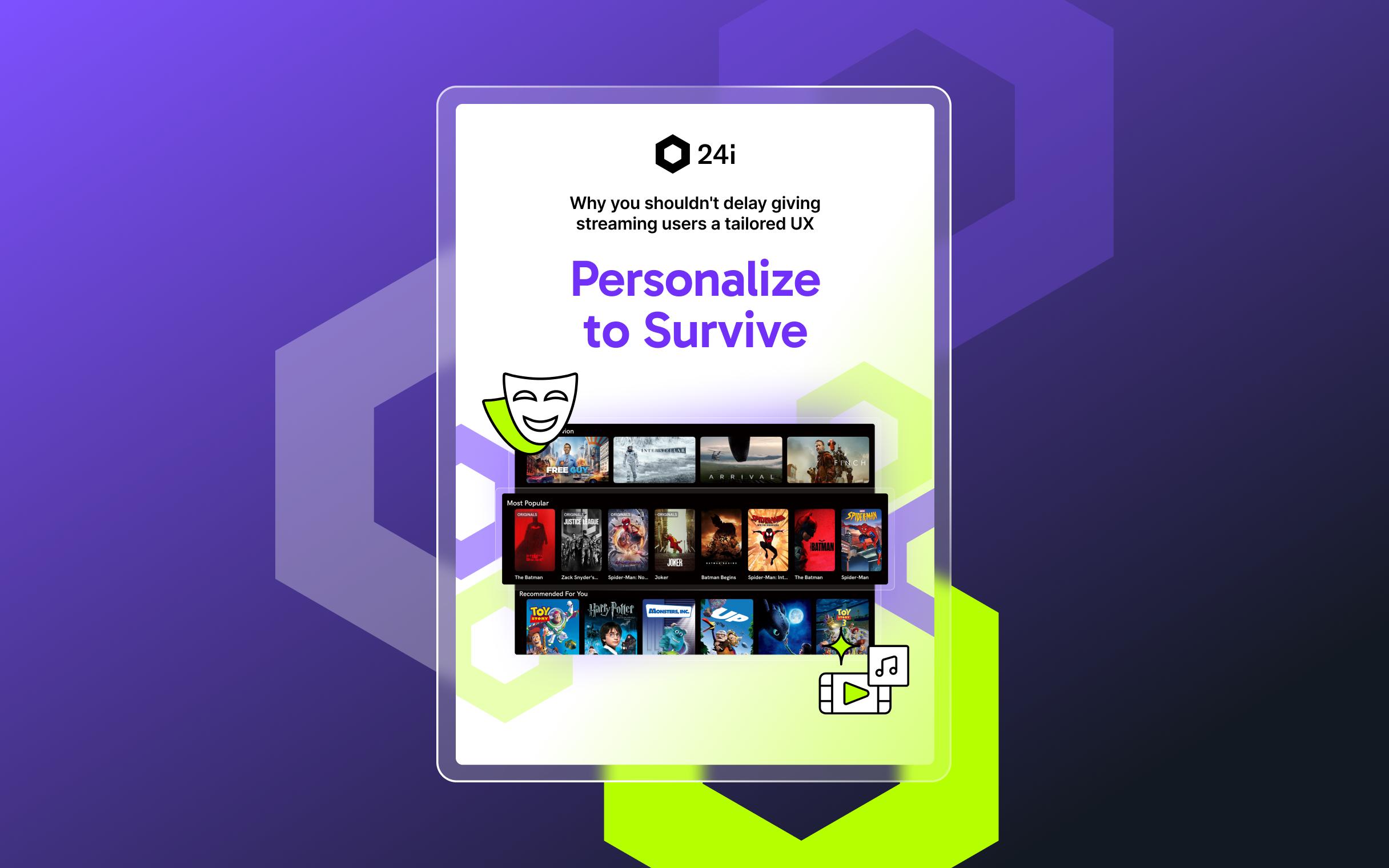 A cover image of the 24i ebook titled, "Personalize to survive"