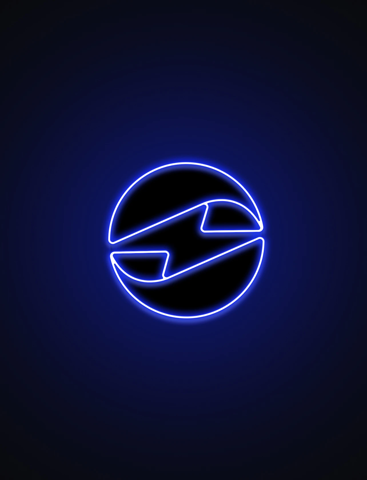 Glowing neon logo for EBizCharge brand identity