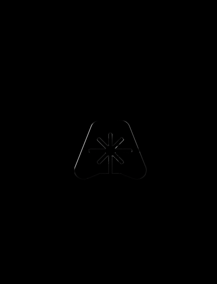 Spinning metallic shiny AI logo for Onroute AI
