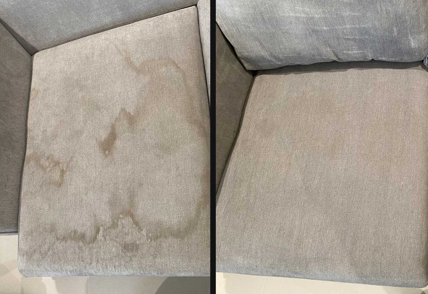 Professional couch cleaning Sunshine Coast before and after