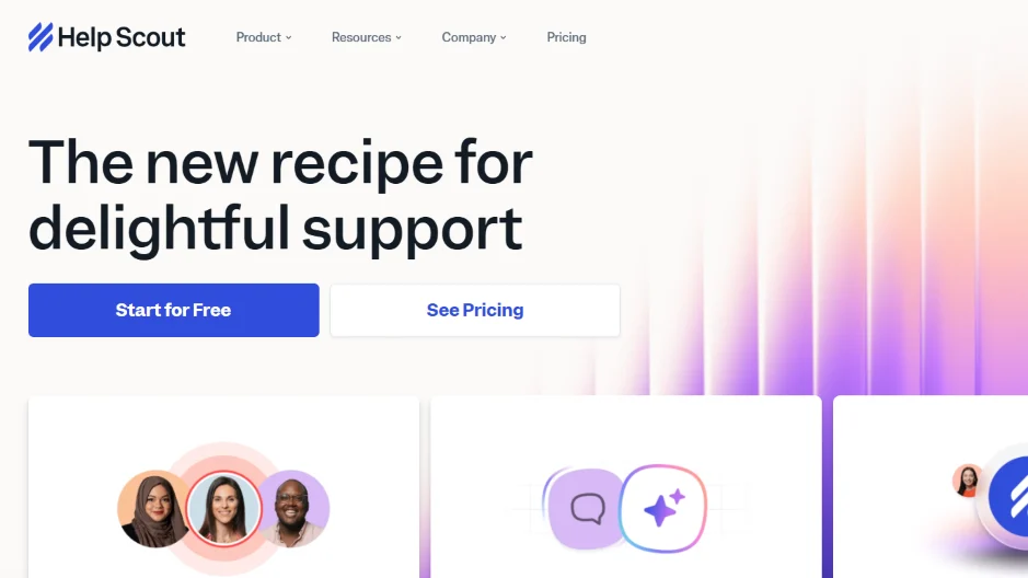 Help Scout shared inbox customer support tool with email-like UI.
