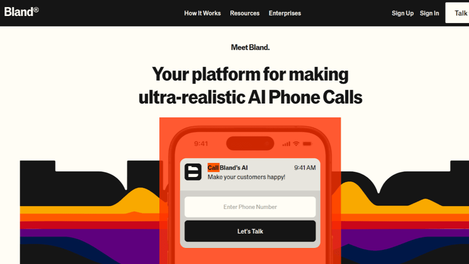 Bland AI realistic AI phone calls with number input prompt