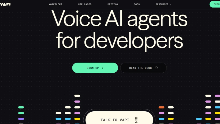 Vapi AI dashboard for managing real-time programmable voice AI agents