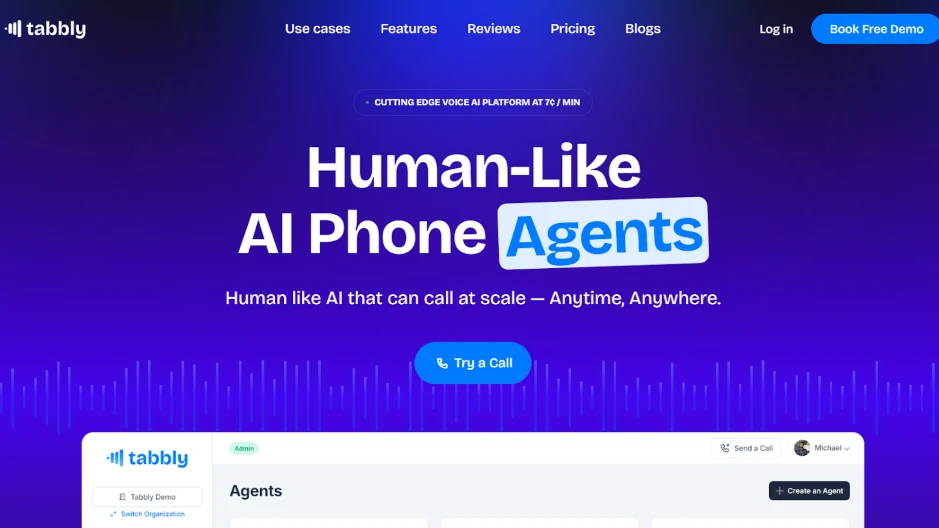 Tabbly.io with AI phone agents for scalable outbound calling tasks