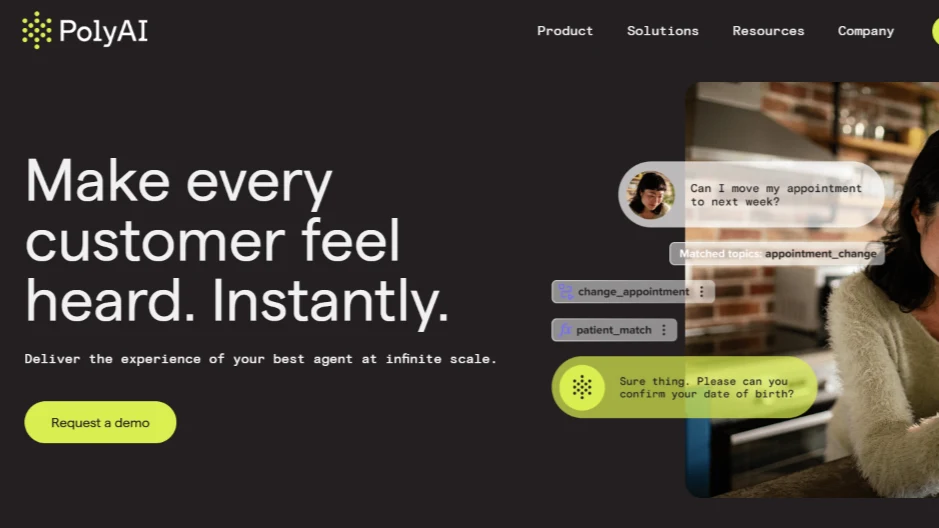 PolyAI for AI voice agents automating bookings and customer calls