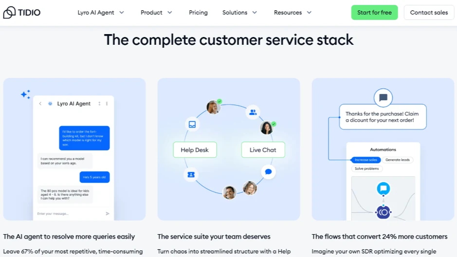 Tidio AI chatbot interface integrated with ecommerce product suggestions