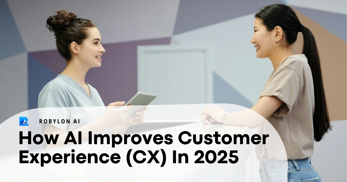 People smiling during a service interaction - How AI improves customer experience (CX) in 2025