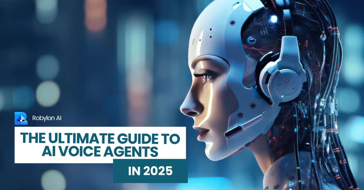 AI robot with headset representing the ultimate guide to AI voice agents in 2025