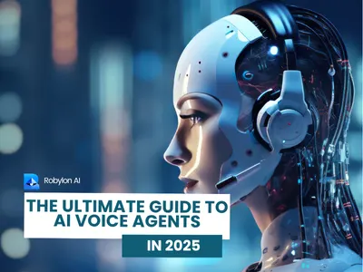 AI robot with headset representing the ultimate guide to AI voice agents in 2025