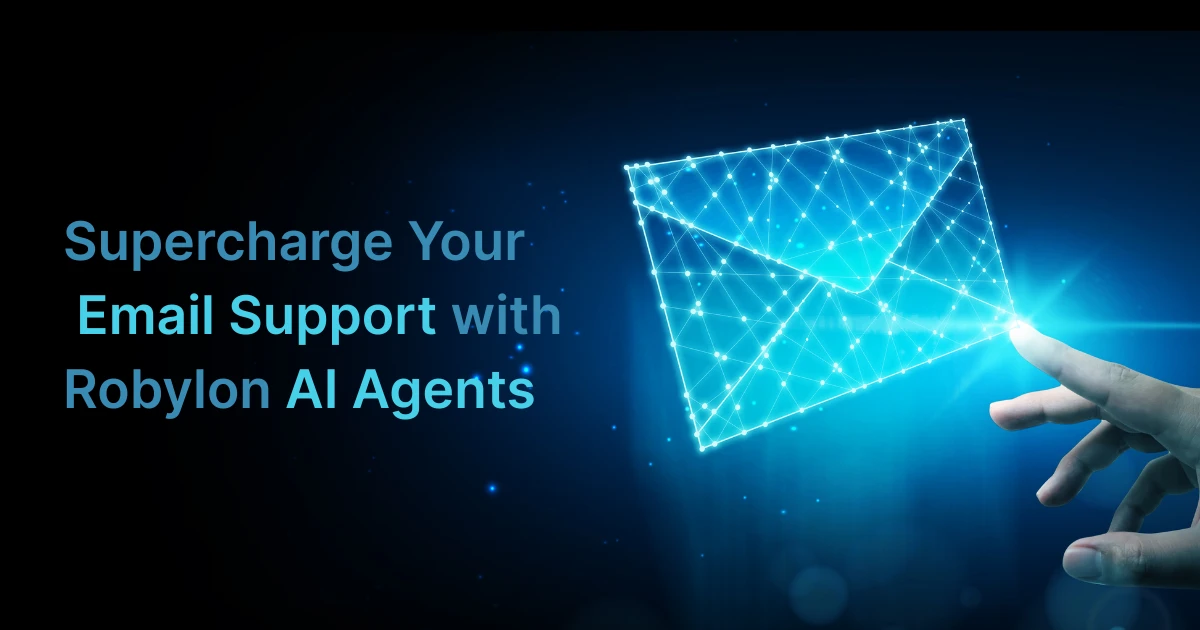 Robylon’s AI-powered email support solutions, symbolized by digital envelope in 2025