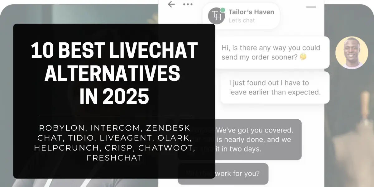 LiveChat dashboard background image with title overlay 10 Best LiveChat Alternatives in 2025
