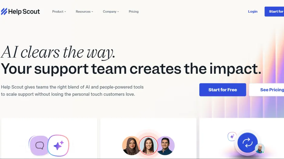 Help Scout positions AI + human support to help teams scale without losing quality.