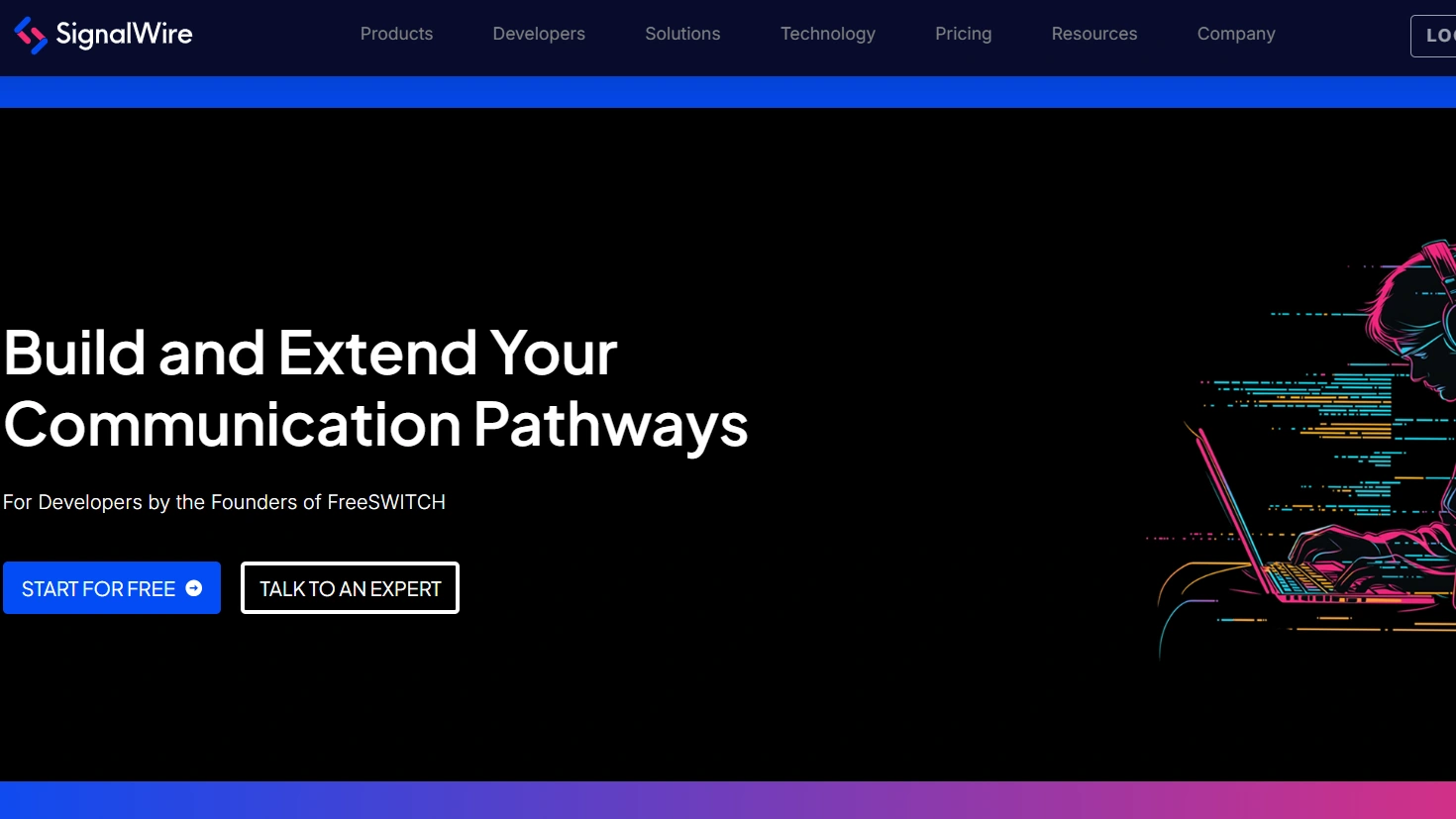SignalWire developer platform for building and extending voice, messaging, and real-time communication workflows