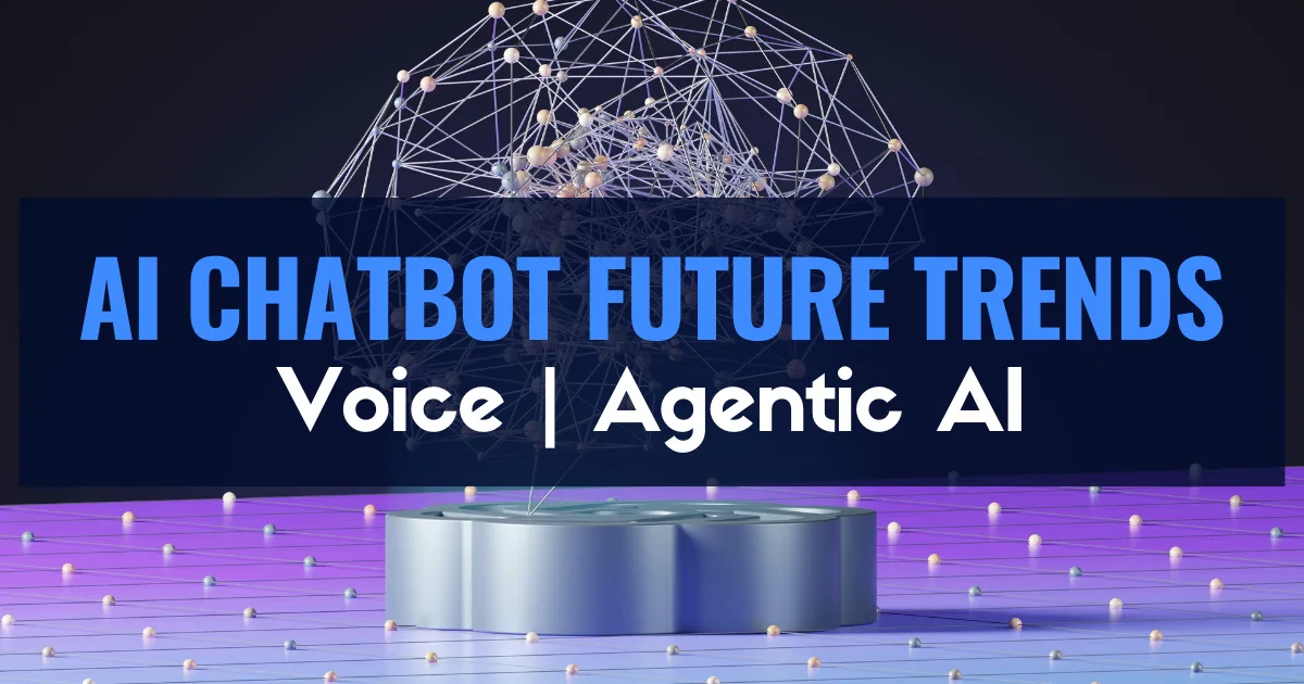 3D network connections over a futuristic platform - AI chatbot trends, including voice, personalization, and quantum AI