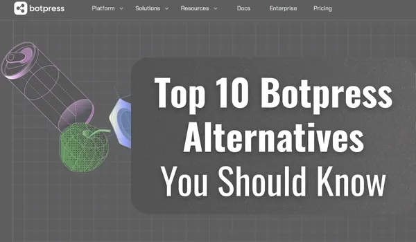 Botpress dashboard with overlay text - Top 10 BotPress Alternatives You Should Know