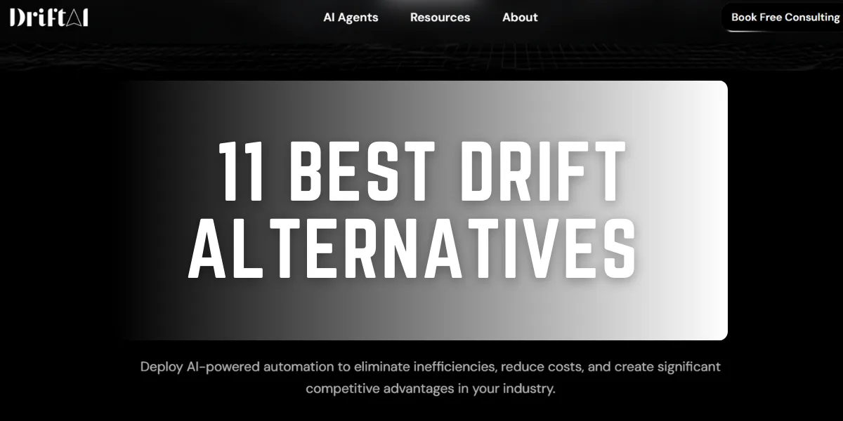 Drift AI dashboard with text 11 Best Drift Alternatives You Need