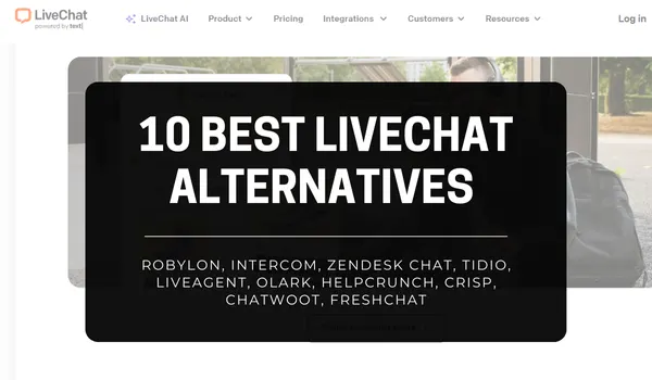 LiveChat dashboard background image with title overlay 10 Best LiveChat Alternatives