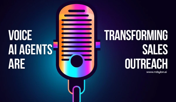 Gradient microphone with headline How AI Voice Agents Reshape Sales Outreach, cover image for AI call automation blog.