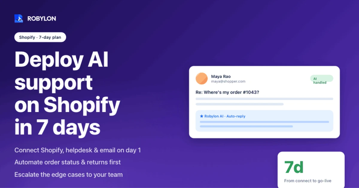 Deploying an AI customer service agent on Shopify in 7 days