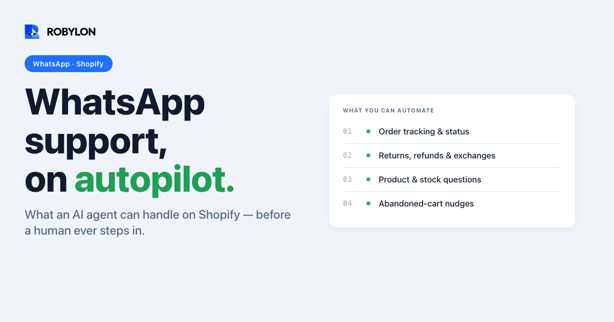 Shopify WhatsApp AI customer service in 2026