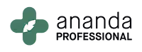Ananda Professional logo with a green cross and white leaf in the center.