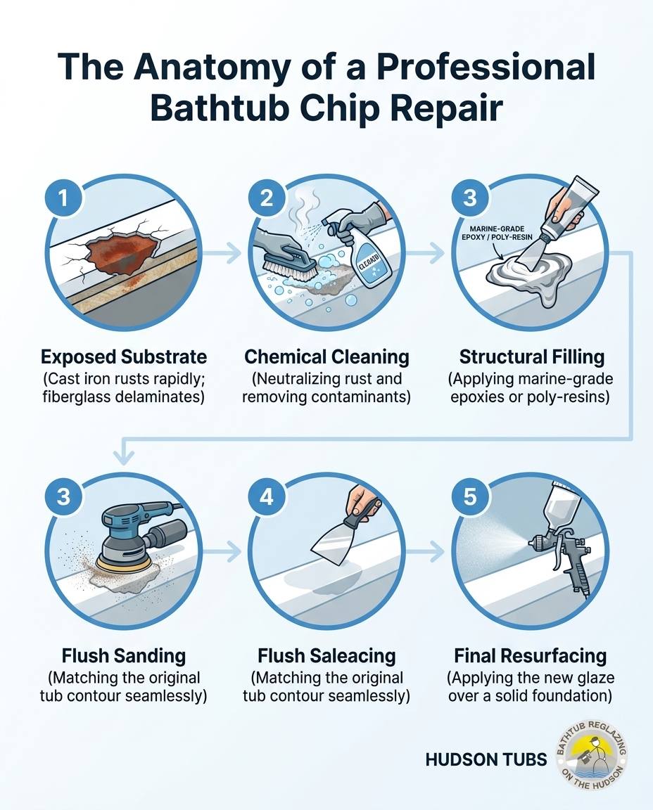 The Anatomy of a Professional Bathtub Chip Repair