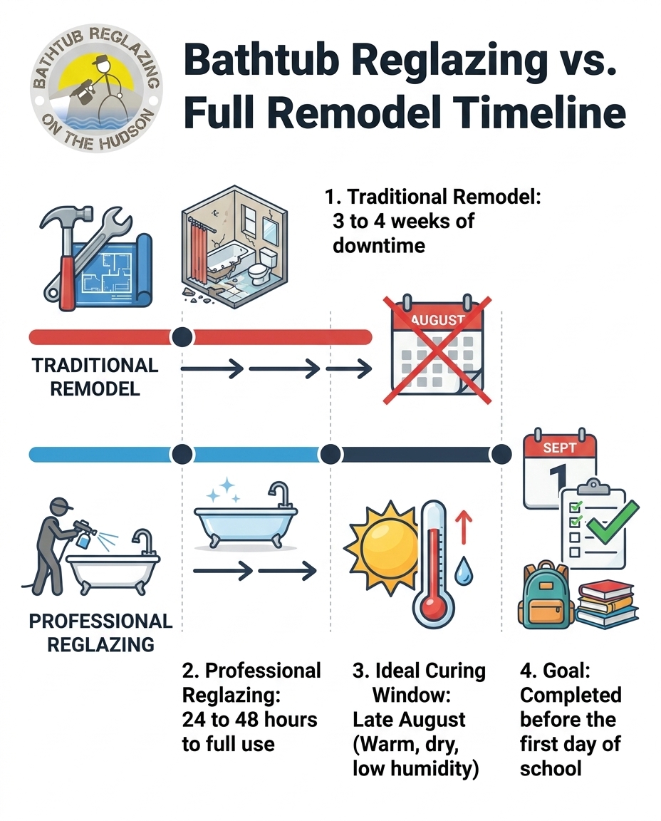 Bathtub Reglazing vs. Full Remodel Timeline