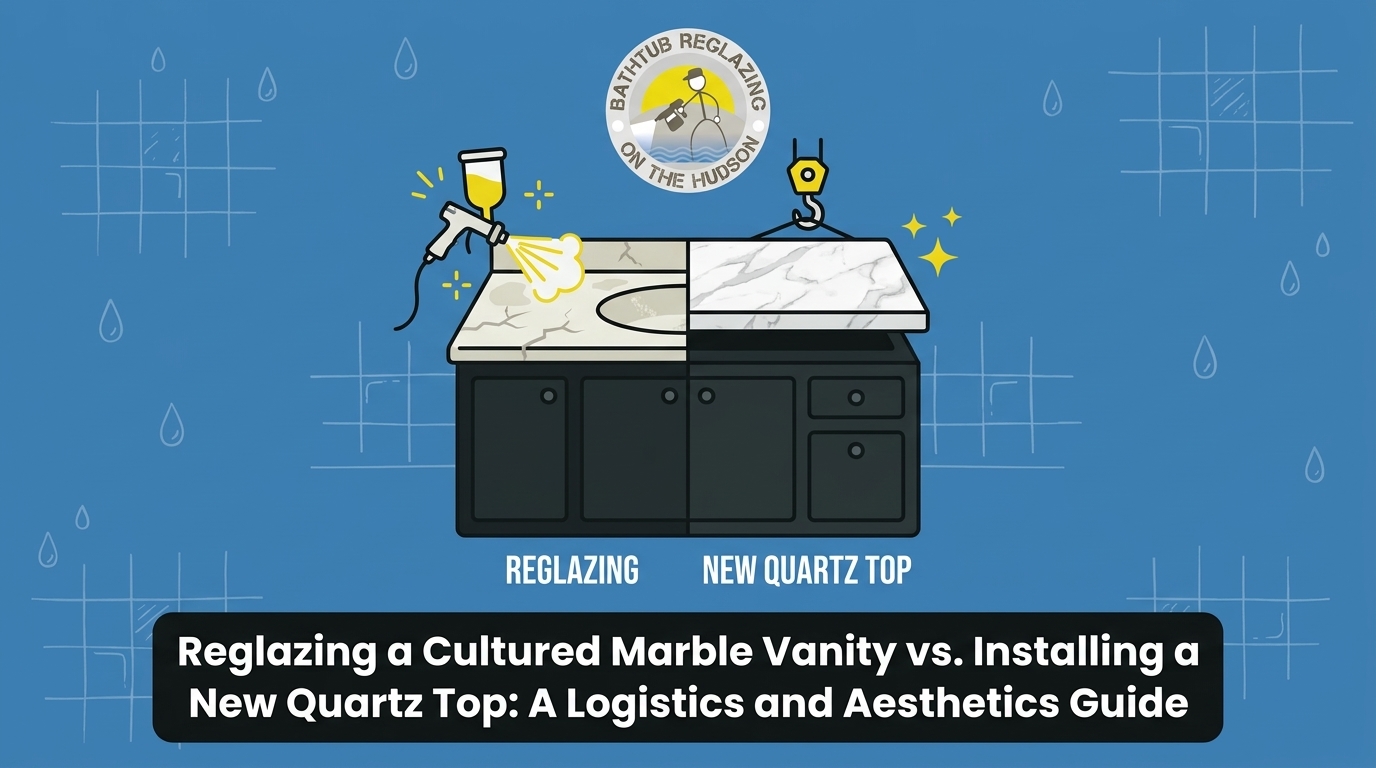 Reglazing a Cultured Marble Vanity vs. Installing a New Quartz Top