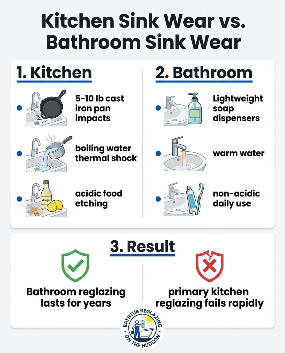 Kitchen Sink Wear vs. Bathroom Sink Wear
