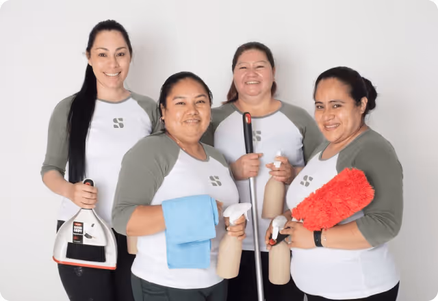A group of cleaning women