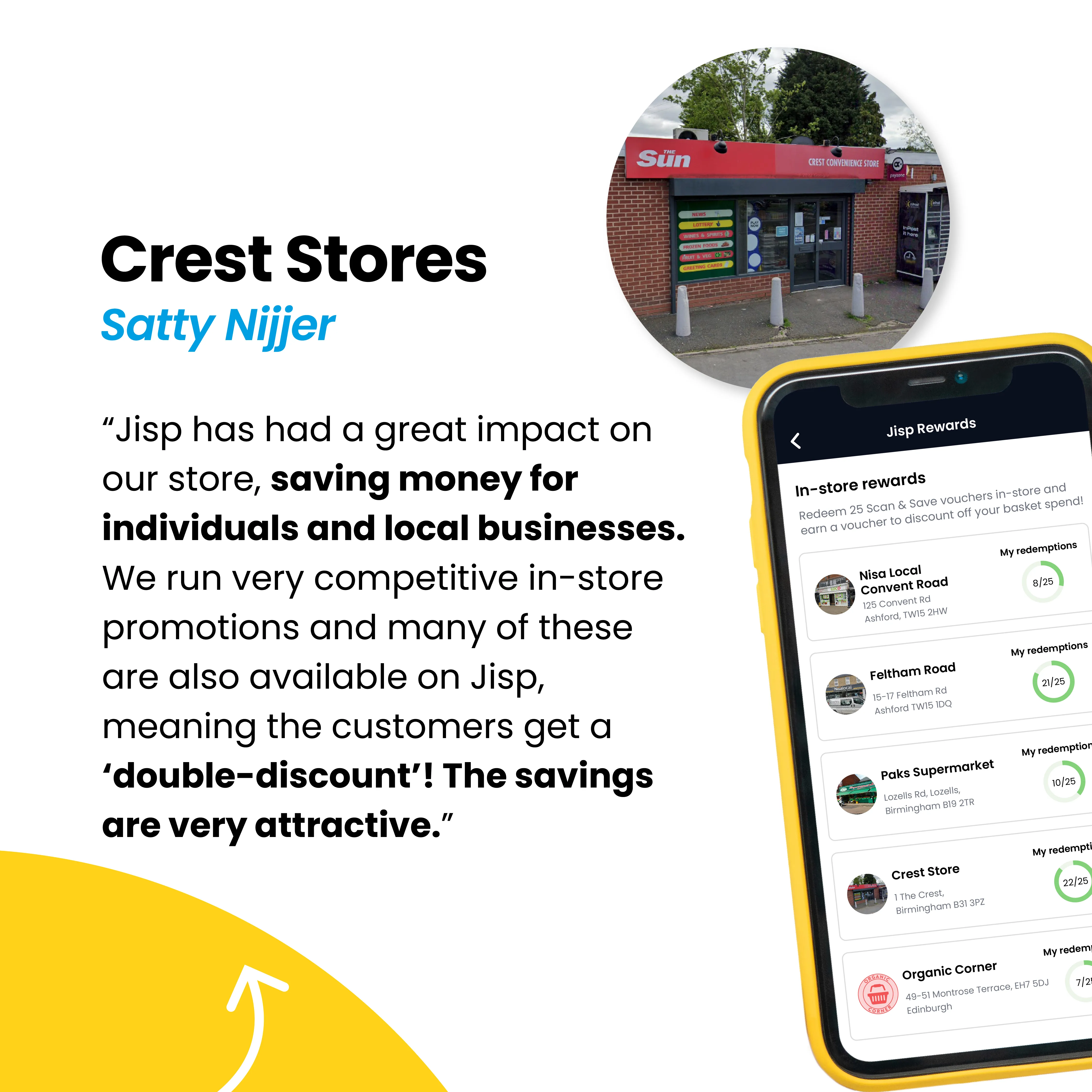 Visual representation of case studies developed by Jisp, highlighting brand partnerships.