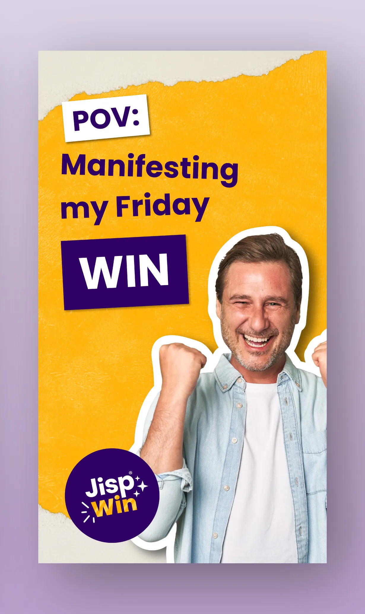 Set of social media graphics promoting JispWin, designed to maintain brand consistency across various digital platforms.