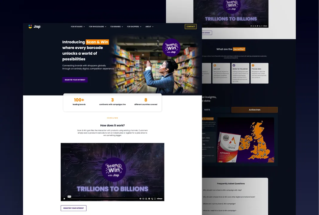 Scrolling Image Showing the work of James Brickell